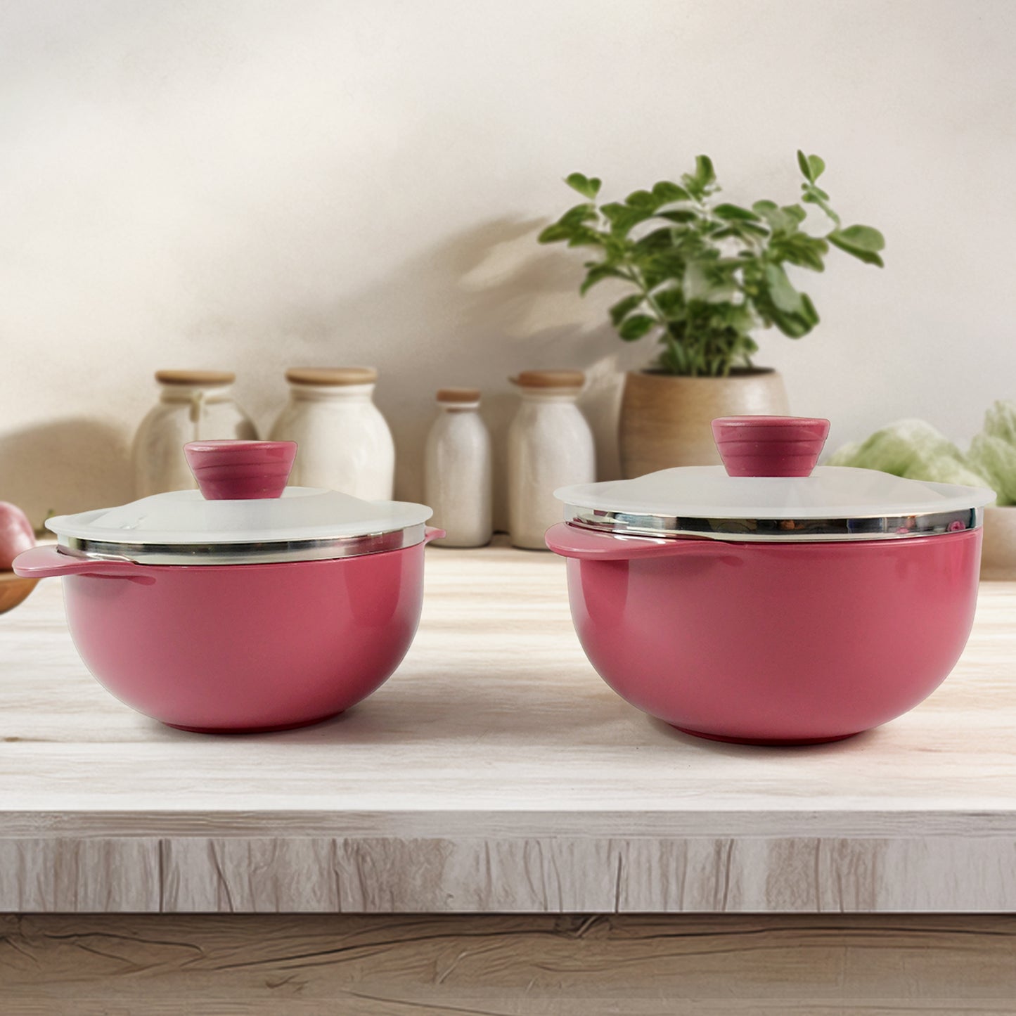 Apex Premium Plastic Serving Bowl Set With Lids (2 Pc) - warehousetech13