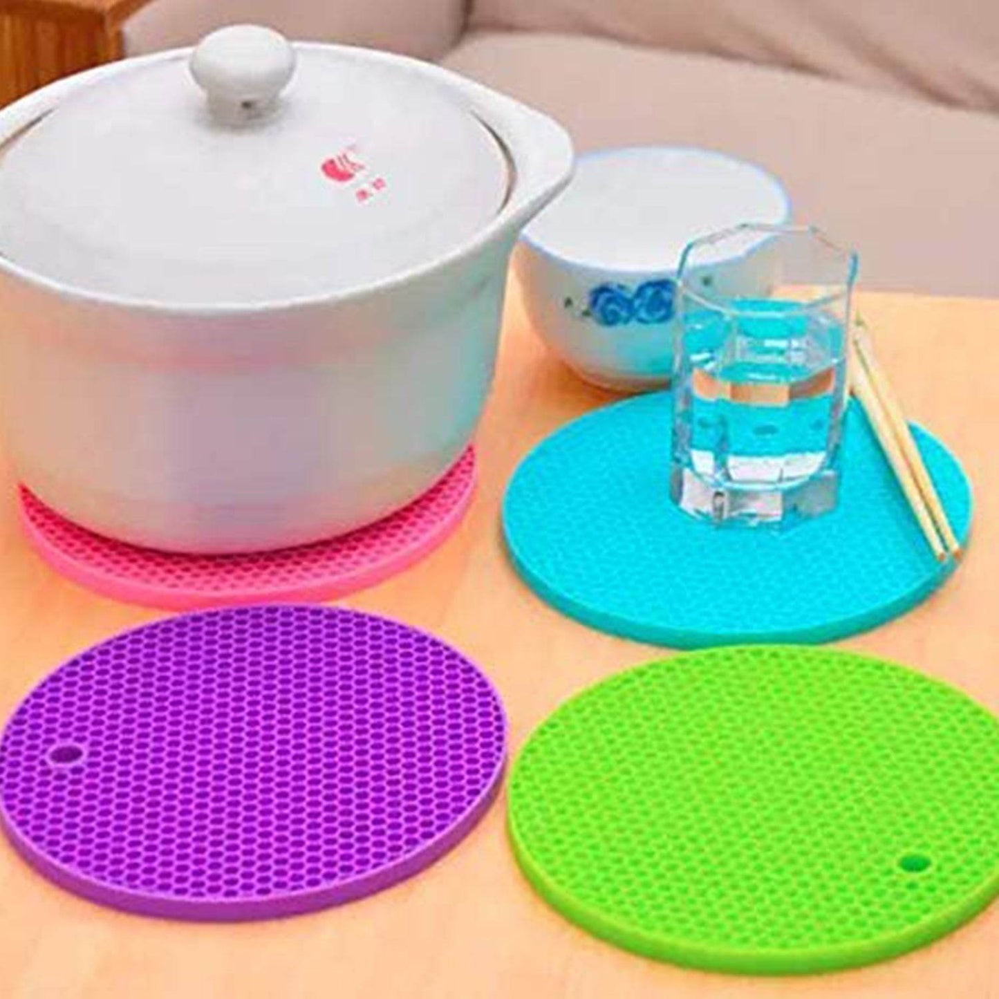 Silicon Hot Mat , Placing For Hot Vessels And Utensils (4 Pc ) - warehousetech13
