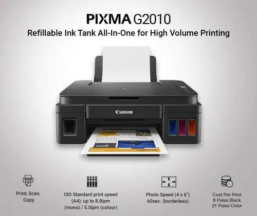 Canon PIXMA MegaTank G2010 All-in-One Ink Tank Colour Printer (Black) - warehousetech13