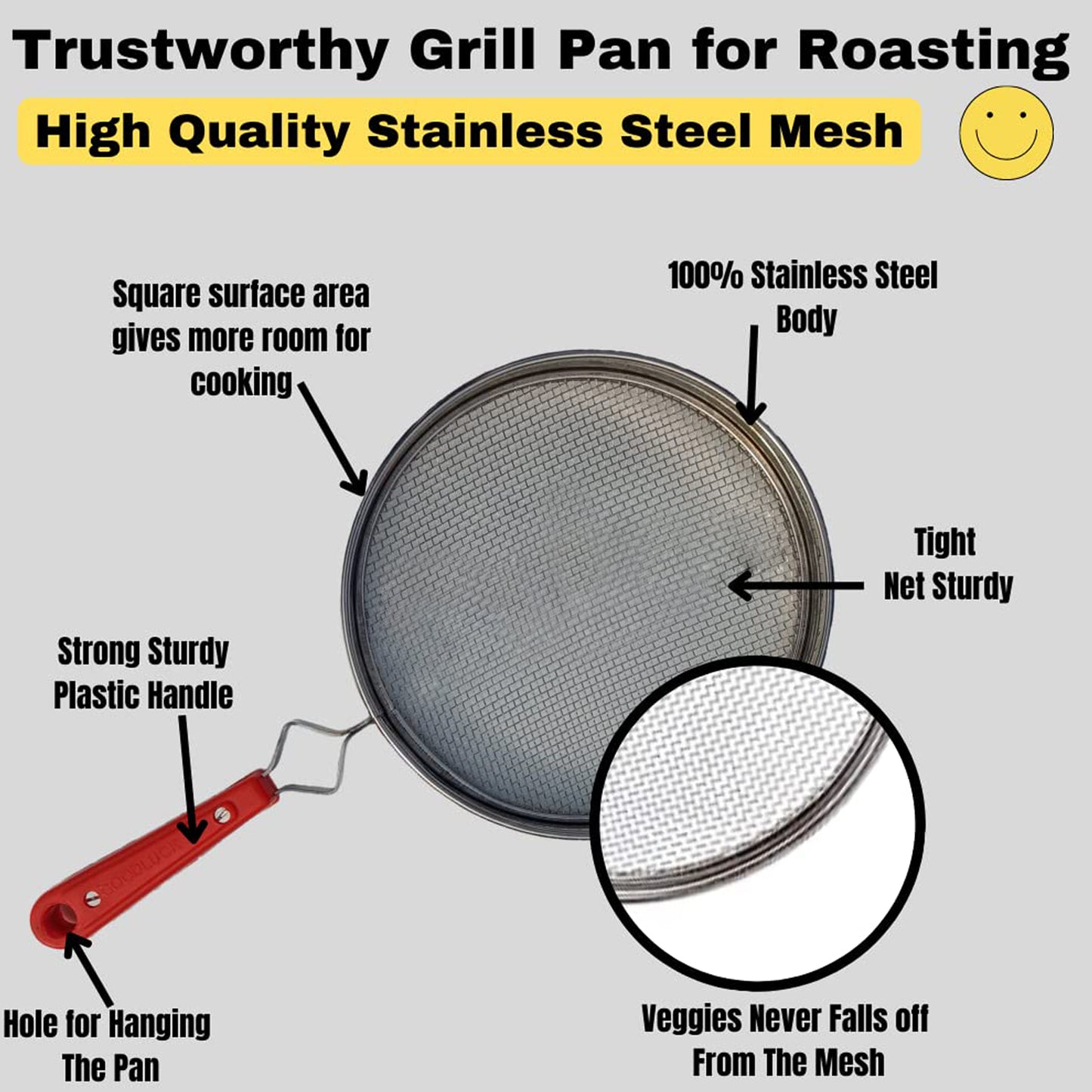 7119 Steel Roaster Grill Jali For Papad Tandoor Chapati Roast Use ( 1 Pc ) - warehousetech13