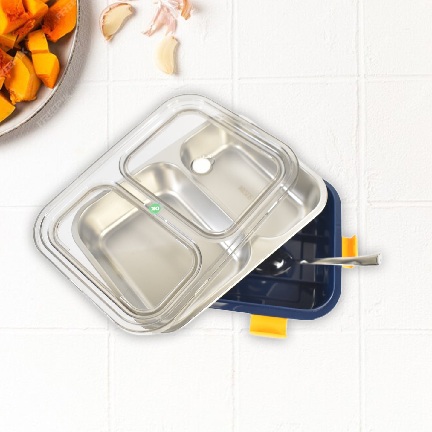Stainless Steel Lunch Box With Spoon - warehousetech13