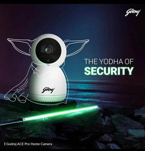 Godrej ACE PRO 3MP Wifi, 2 Way Audio, Smart Motion Tracking, Humanoid Detection, Alarm System Home Camera - warehousetech13