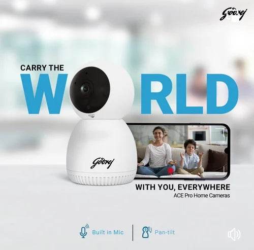 Godrej ACE PRO 3MP Wifi, 2 Way Audio, Smart Motion Tracking, Humanoid Detection, Alarm System Home Camera - warehousetech13