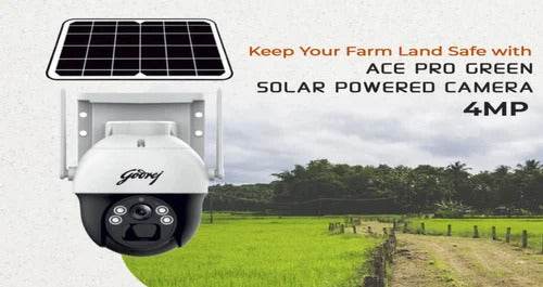 Godrej Ace Pro Green 4MP IP66 PTZ Solar Sim CCTV Camera with 4G Support, Human Detection, 2 Way Talk, Works with Alexa & Battery Backup of 36 hrs - warehousetech13