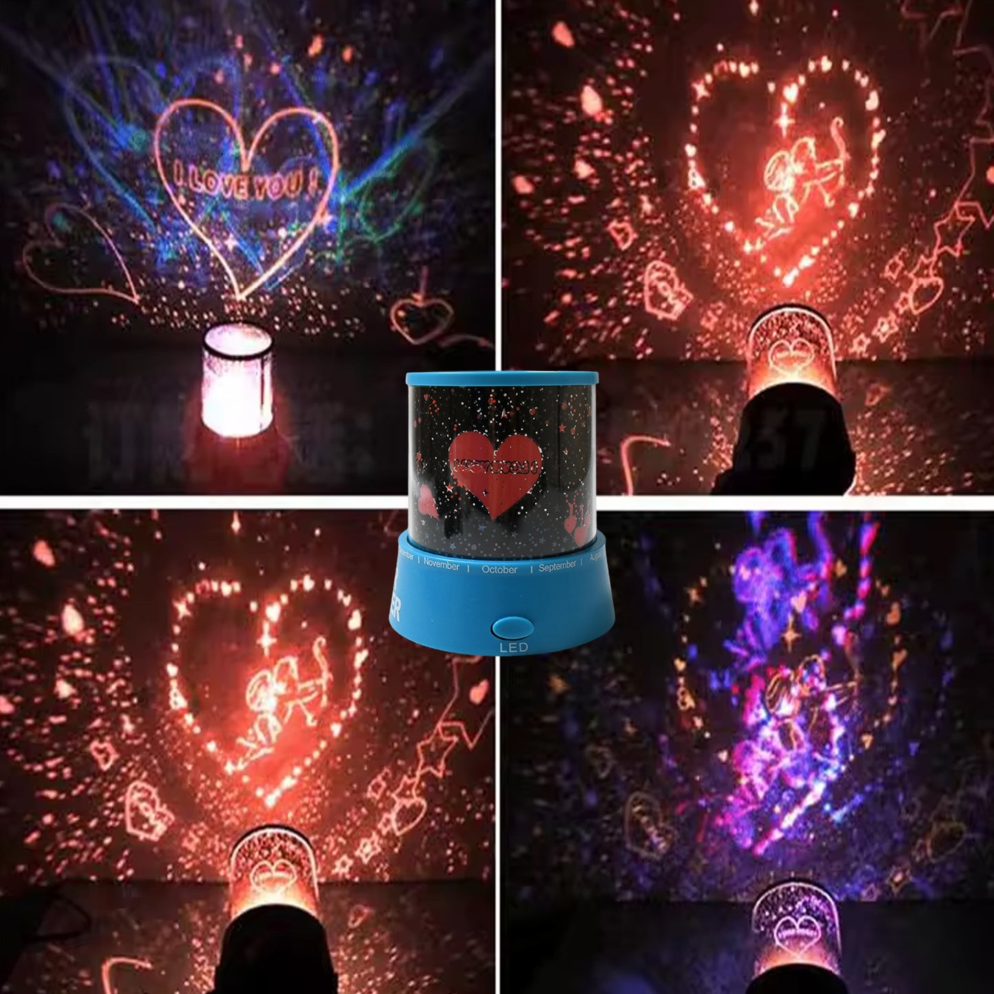 Led Projector Night Light Amazing Lamp 3 Battery Operated Lamps Rotation With The Music Function Master For Kids Bedroom Home Decoration Nightromantic Gift (Battery Not Included 1 Pc) - warehousetech13