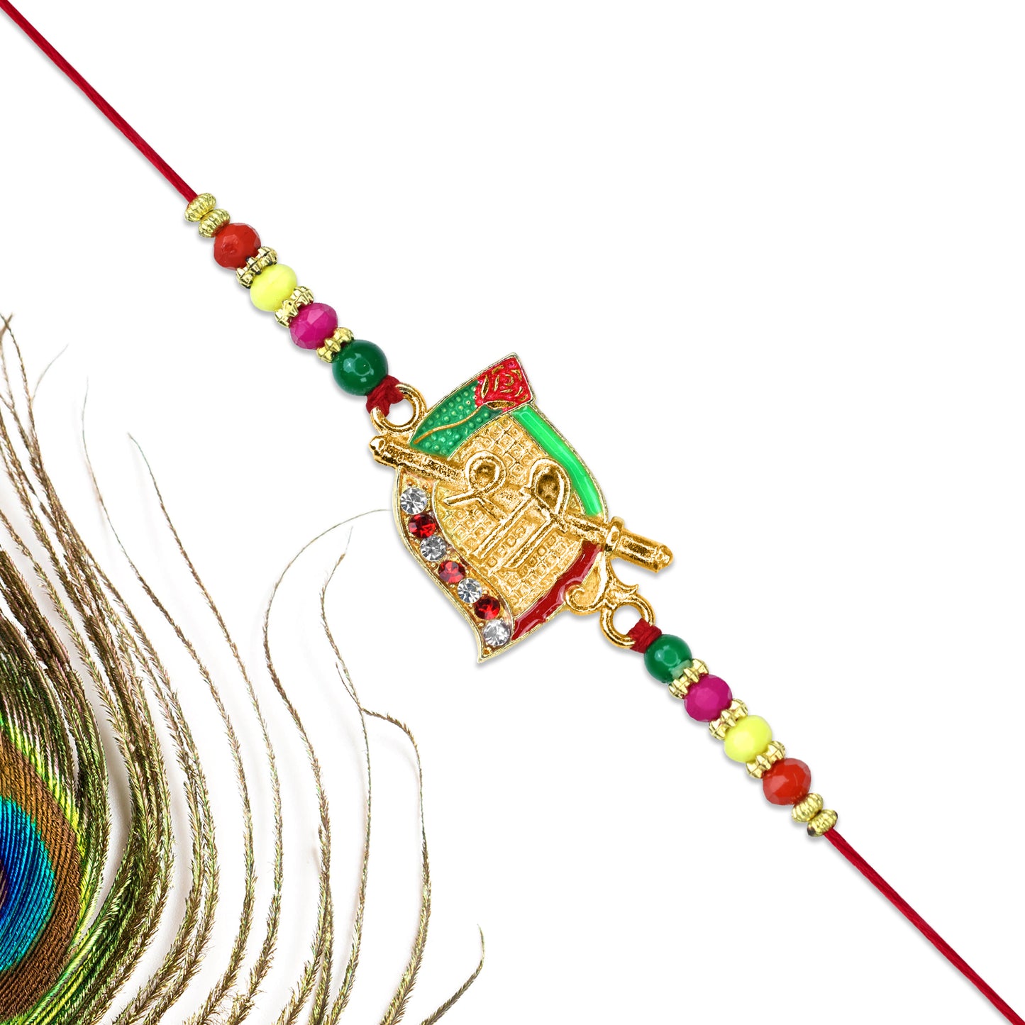 Shree Symbol Rakhi With Shield Design - warehousetech13