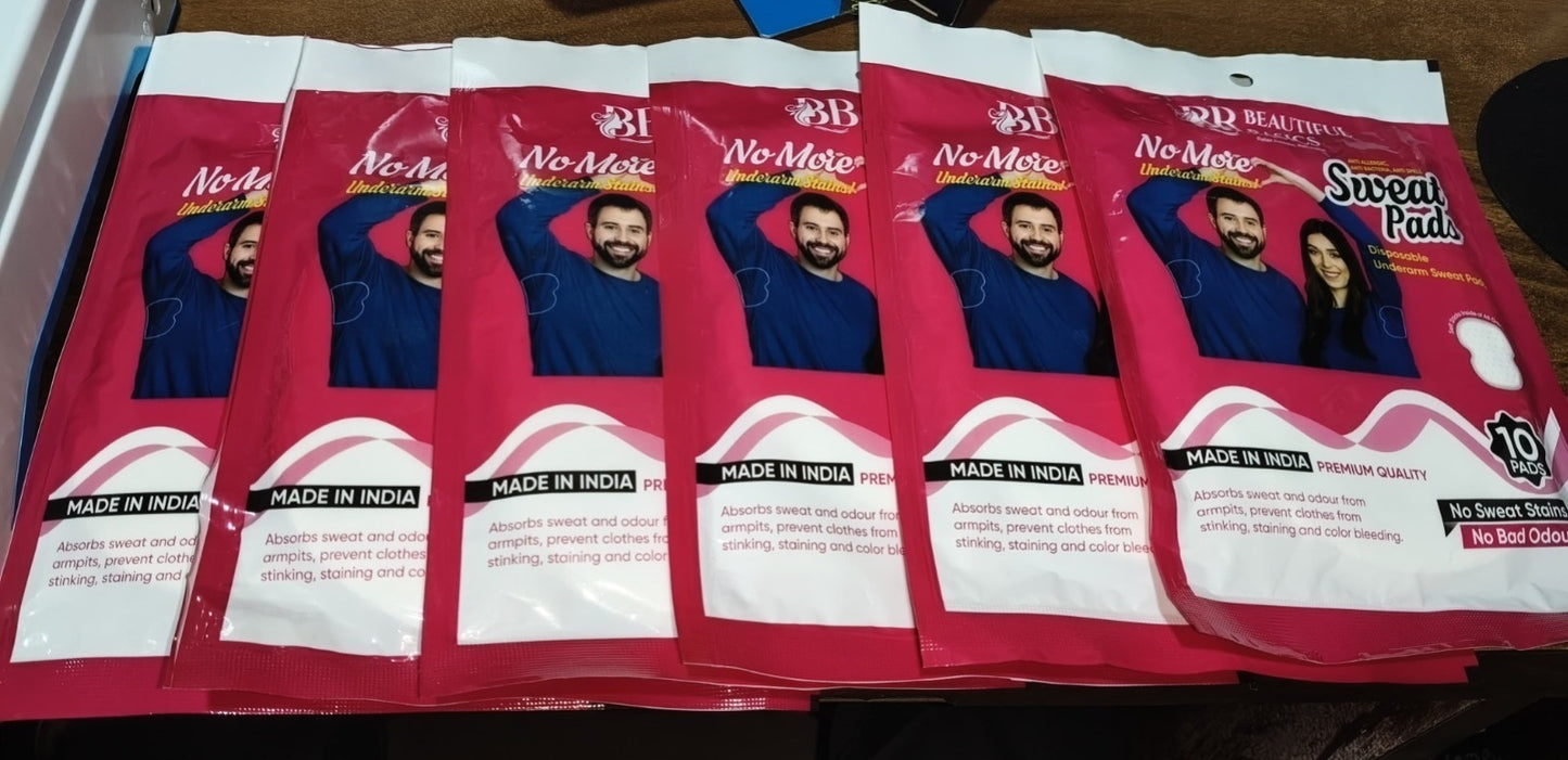Beautiful Basics Underarms Sweat Pads Disposable (Pkts 6x 60 Pcs Set) - warehousetech13