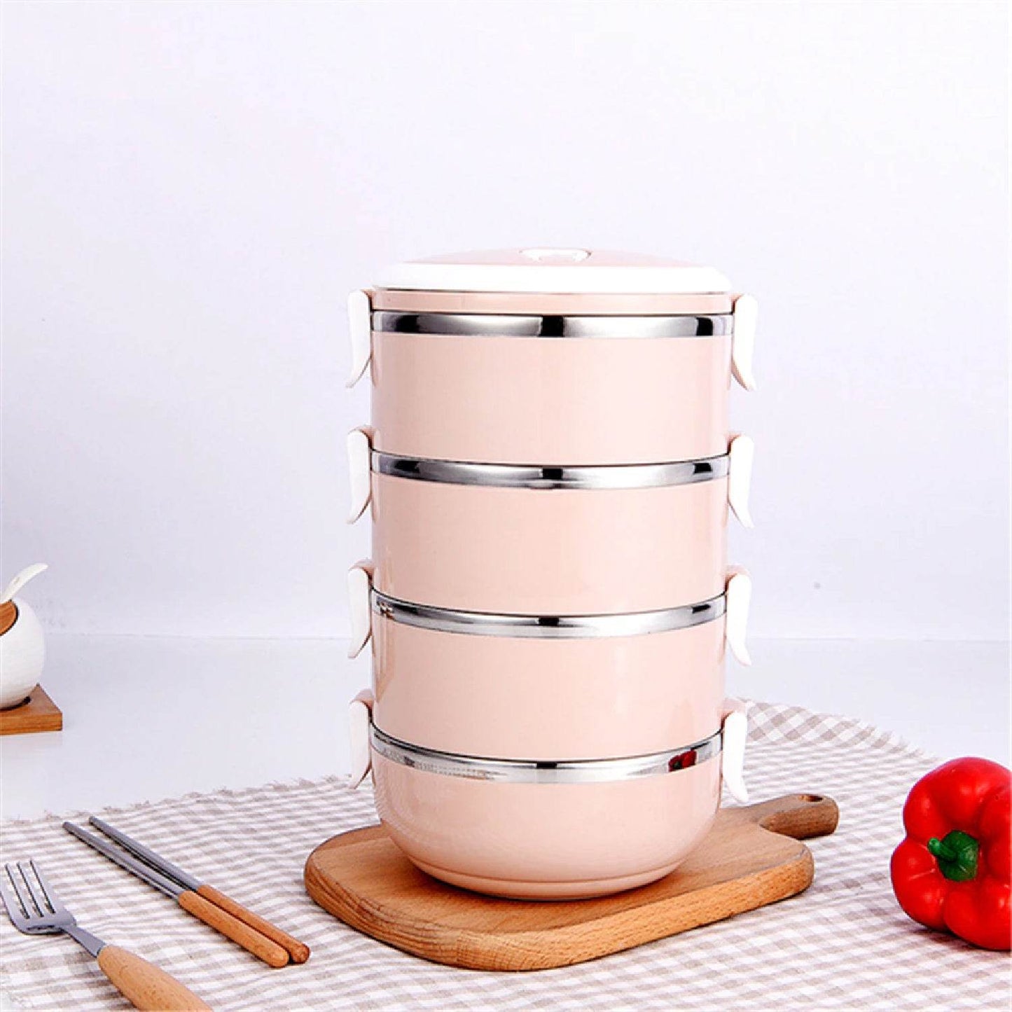 Multi Layer Stainless Steel Hot Lunch Box (4 Layer) - warehousetech13