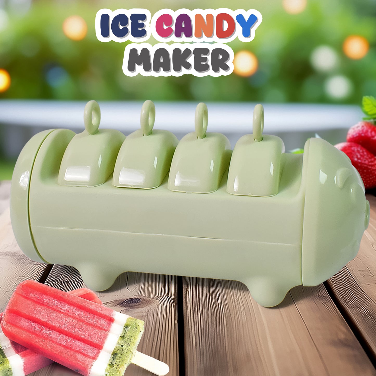 Plastic Ice Candy Maker 4 Compartment Grid Kulfi Candy (1 Pc) - warehousetech13