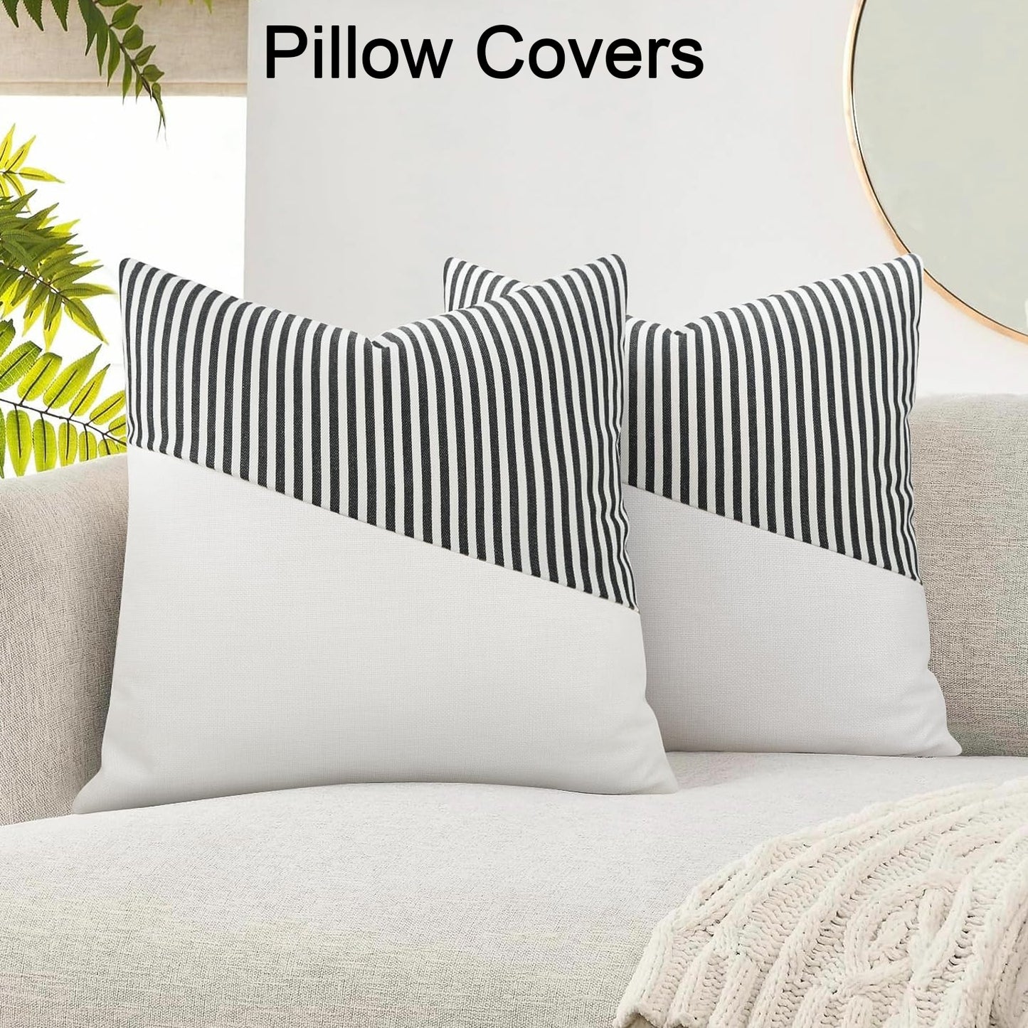 Decorative Pillow Covers Cushion Cases Soft Cotton (26 26 Inch 1 Pair 2 Pc) - warehousetech13