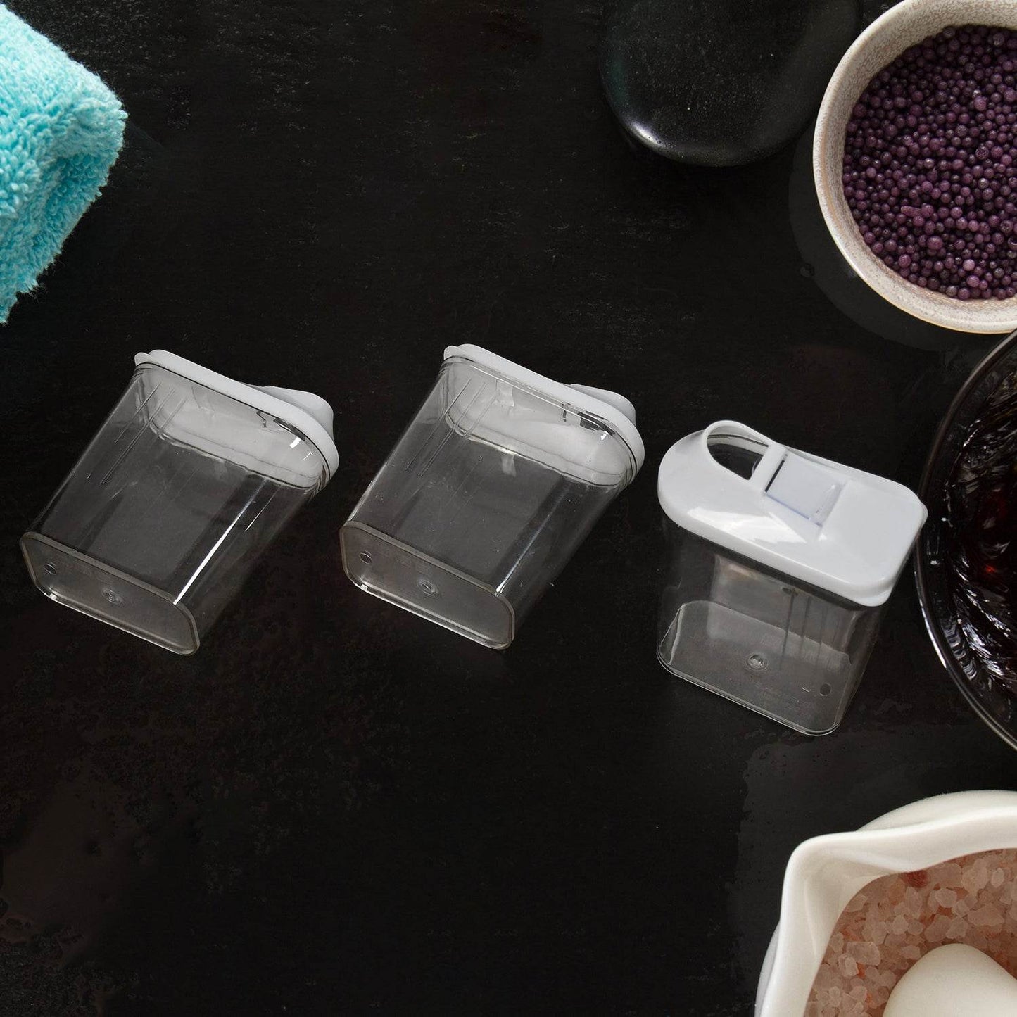 Kitchen Storage Jars Container Set 3pc Transparent Jar Set For Home Kitchen Use - warehousetech13