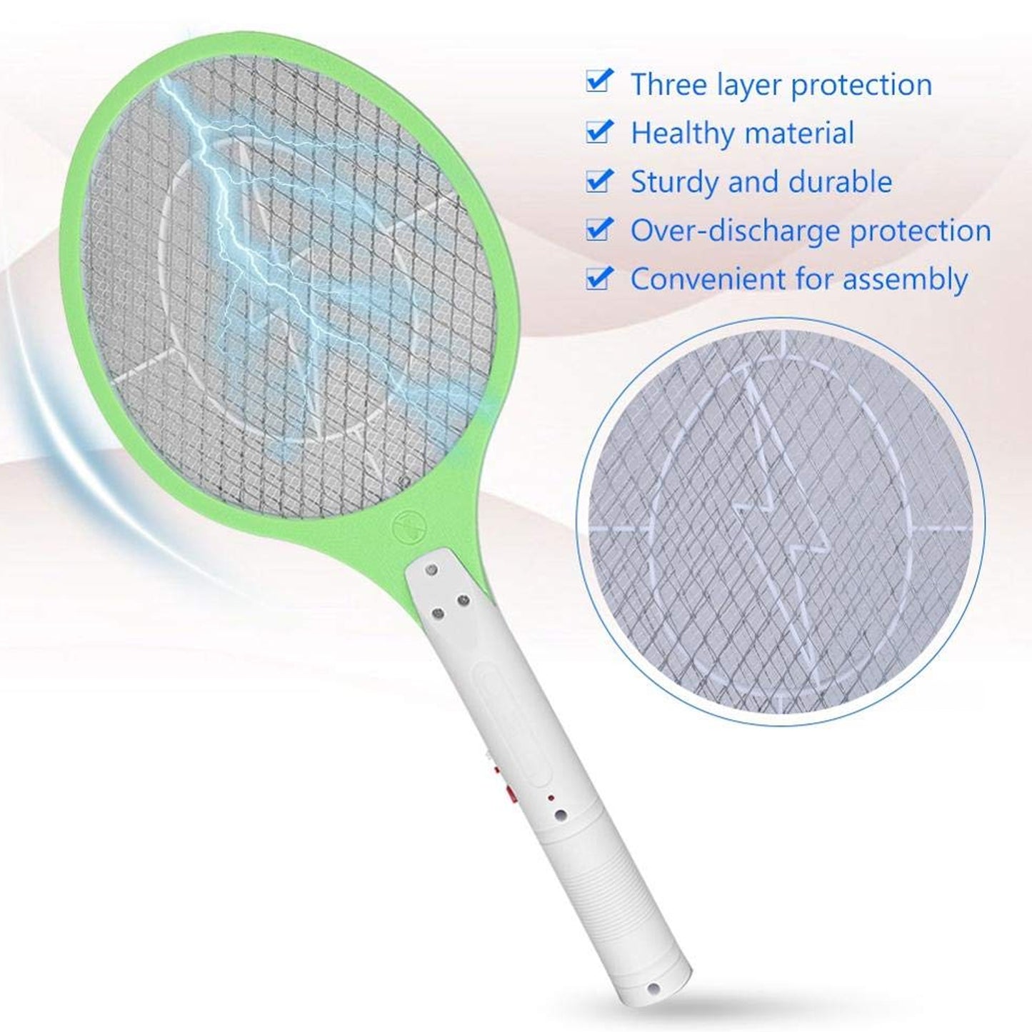 1726 Mosquito Killer Racket Rechargeable Handheld Electric Fly Swatter Mosquito Killer Racket Bat Electric Insect Killer (Quality Assured) - warehousetech13
