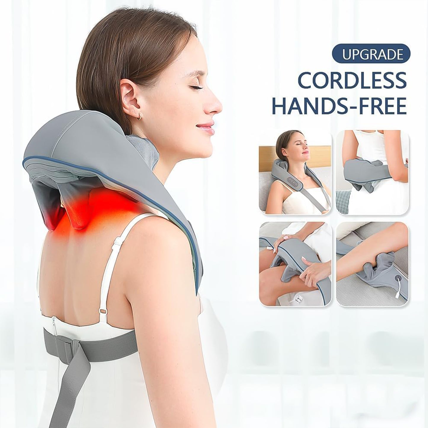 Neck Shoulder Massagers With Heat Electric Rechargeable (1 Pc) - warehousetech13