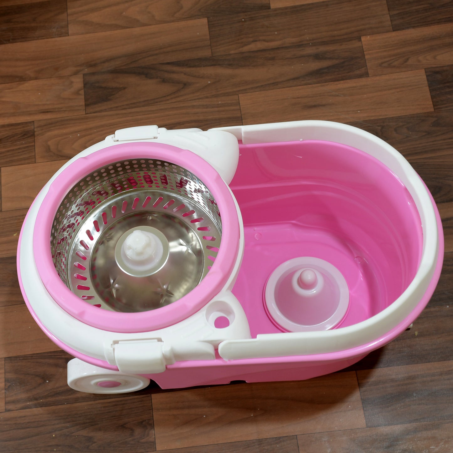 4105 Mop With Bucket For Floor Cleaning With Steel Spin Mop For Floor Cleaning Floor Cleaner Mop Spin Mop Magic Mop Mop Stick Spin Mop Set With Bucket Household Office Cleaning Tool Mop - warehousetech13