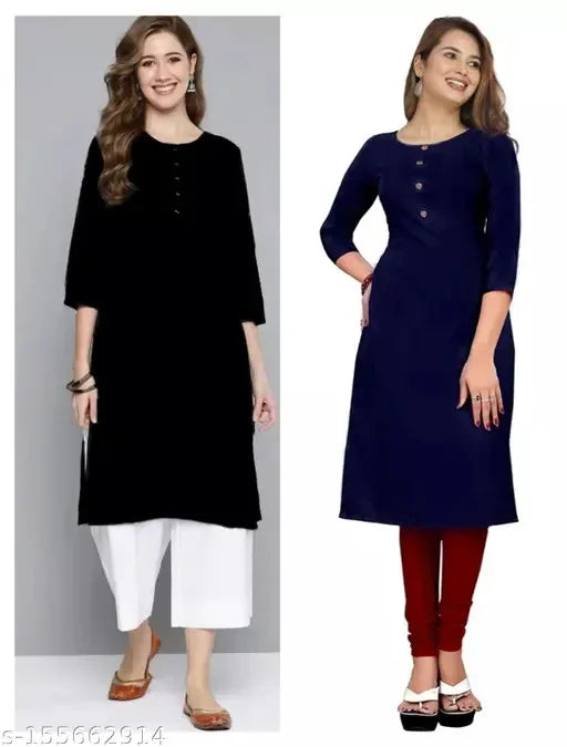 Combo Classic Multi Crepe 3/4 Sleeves Kurta - warehousetech13