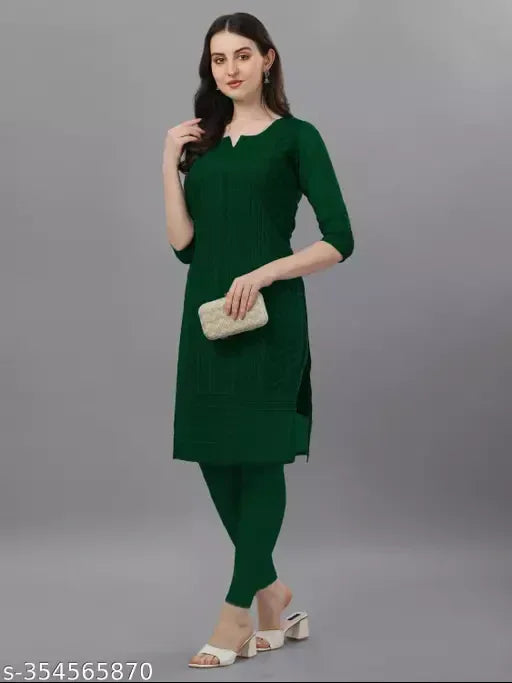 Classy Green Women Chikankari Kurti - warehousetech13