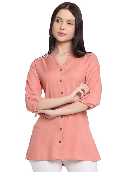 Women's Rayon Solid Top Kurti - warehousetech13