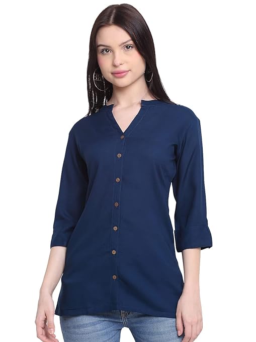 Women's Rayon Solid Top Kurti - warehousetech13