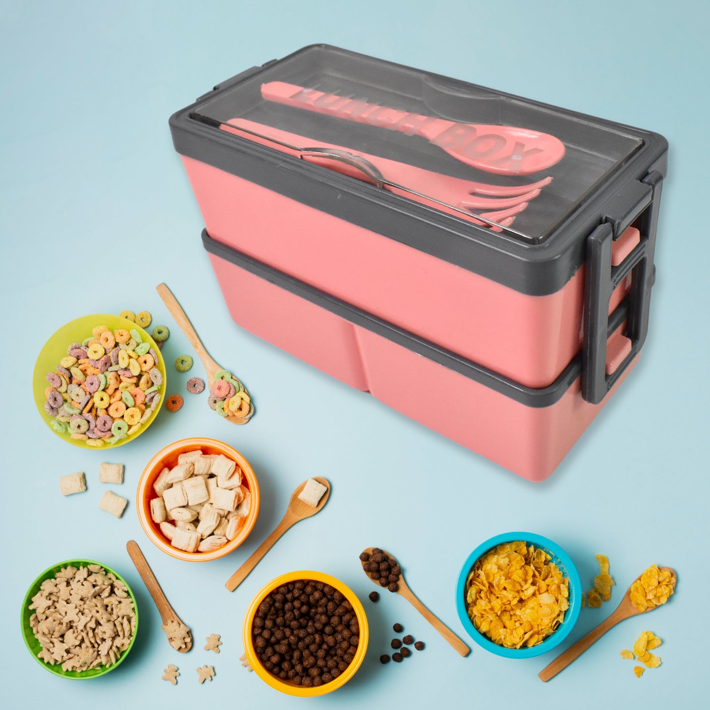 Plastic 3 Layer Leak Proof 3 Compartment Lunch Box For Office (1 Pc) - warehousetech13