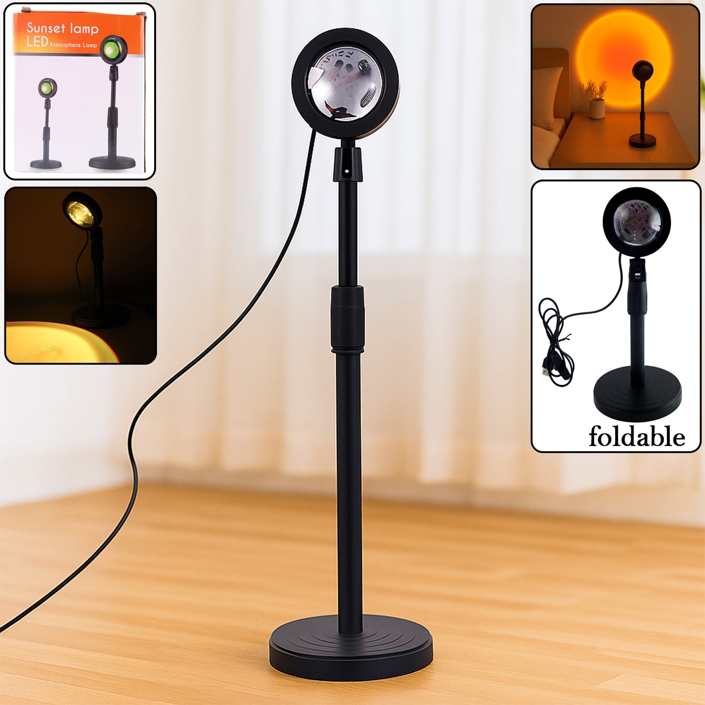 6423 4 Colors Sunset Lamp Sunset Projection Lamp Led Night Lights - warehousetech13