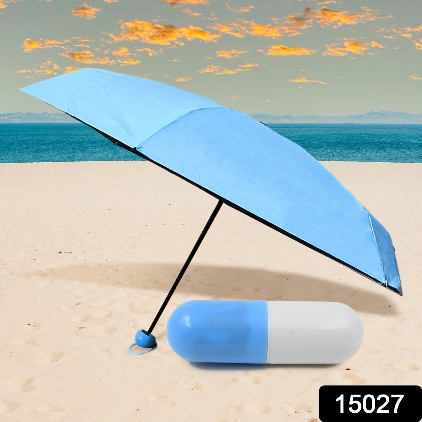 5 Fold Manual Open Umbrella With Capsule Case (1 Pc) - warehousetech13