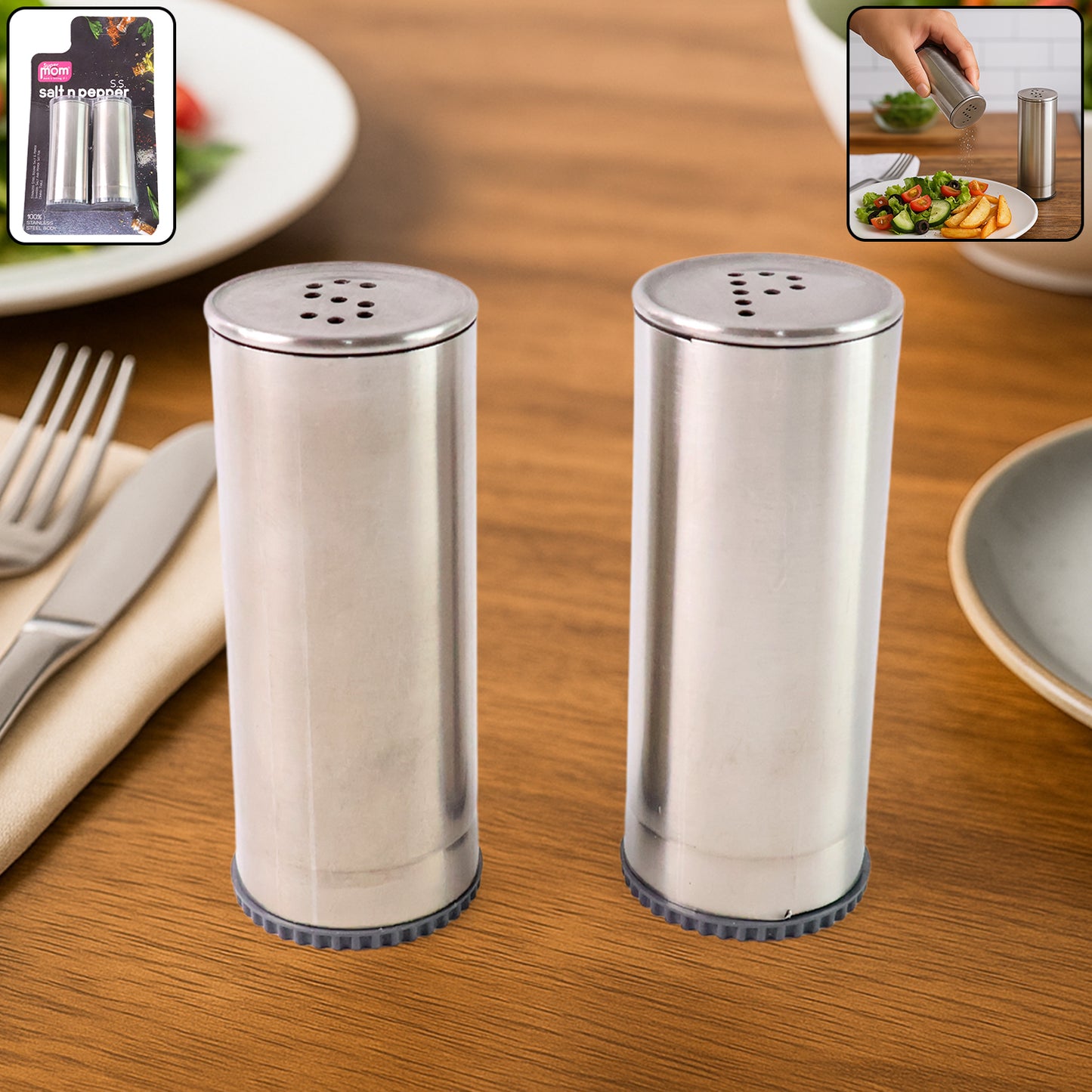 Stainless Steel Salt And Pepper Shaker Set (2 Pc) - warehousetech13