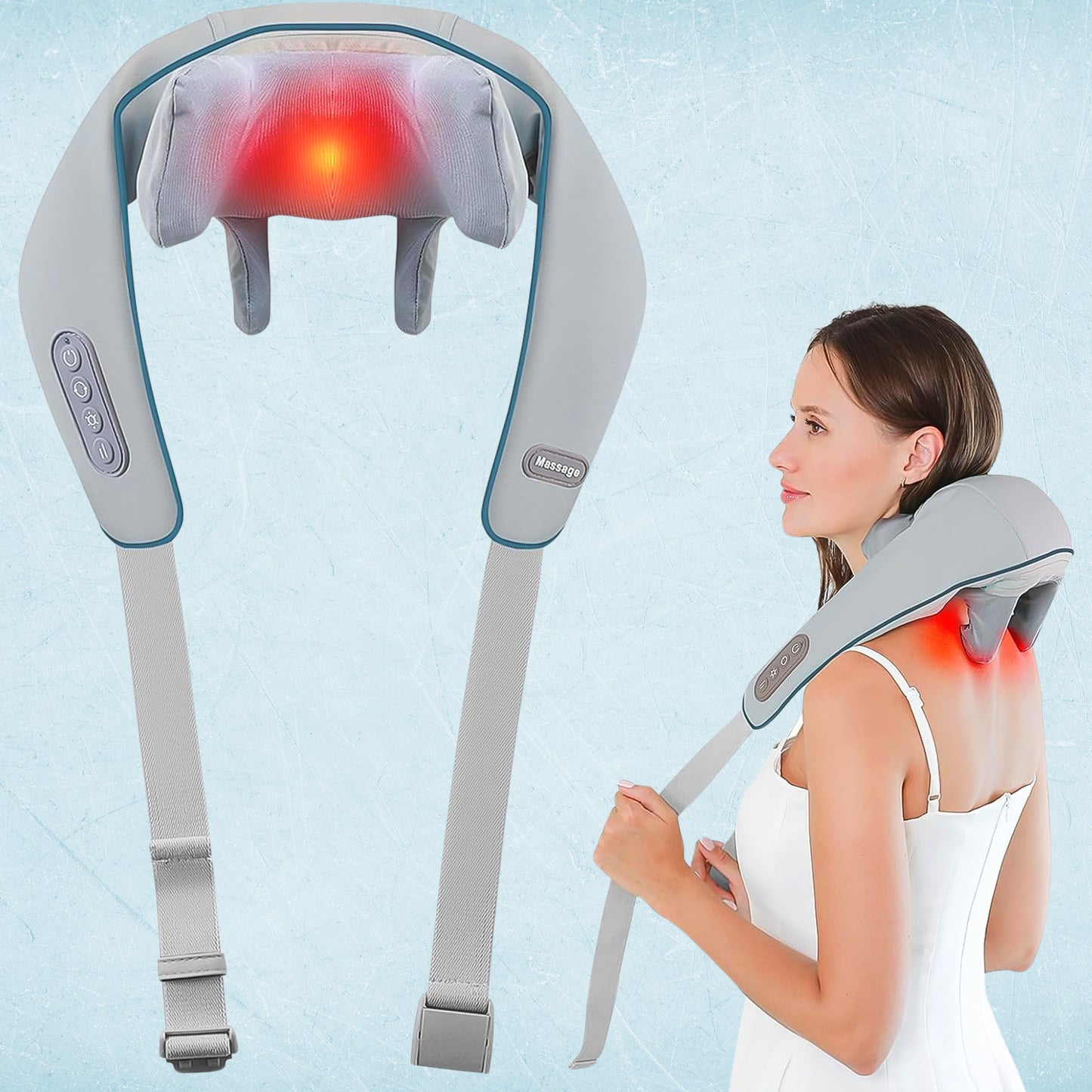 Neck Shoulder Massagers With Heat Electric Rechargeable (1 Pc) - warehousetech13