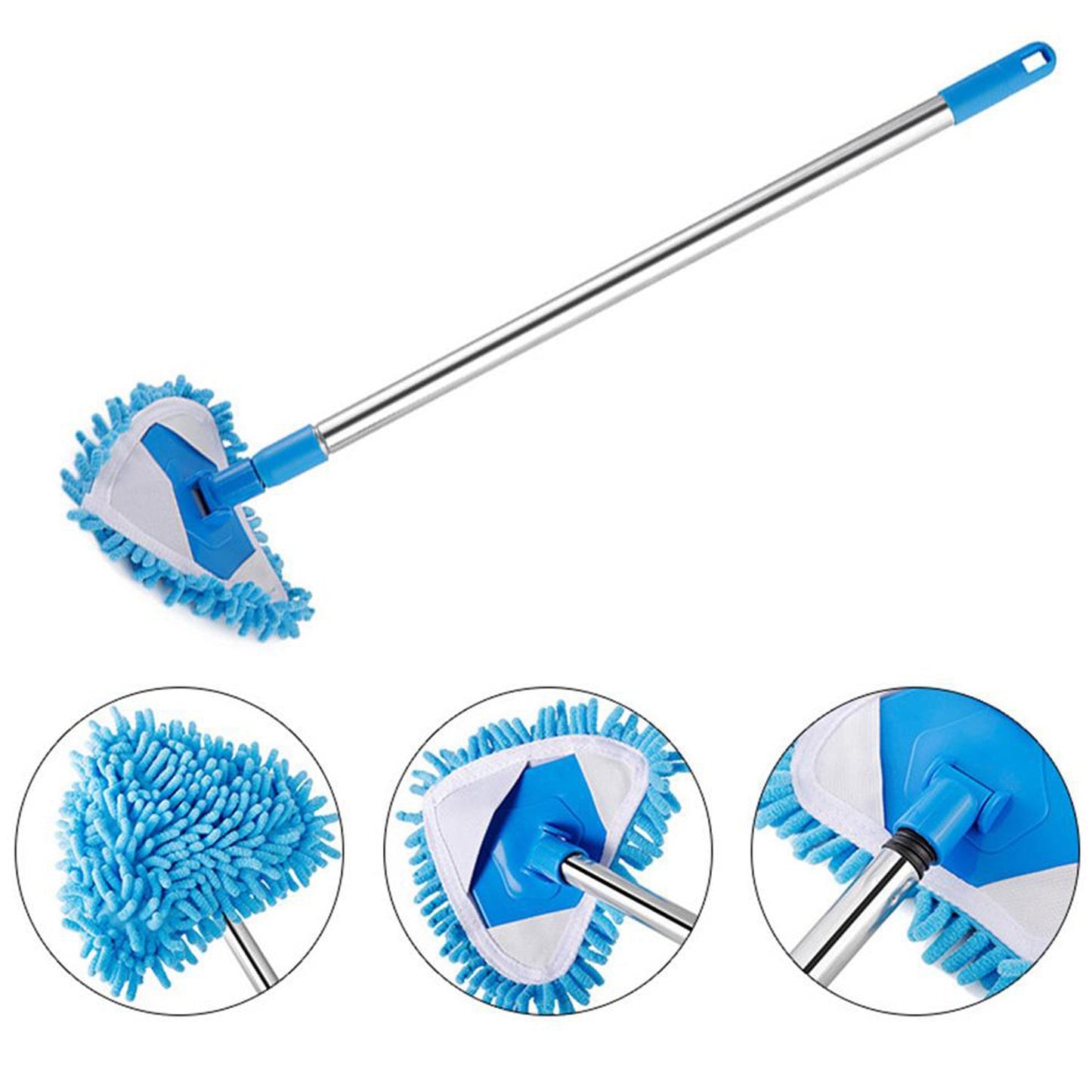 Stainless Steel Road Adjustable Triangle Mop Used For Cleaning Dusty And Wet Floor Surfaces And Tiles. - warehousetech13
