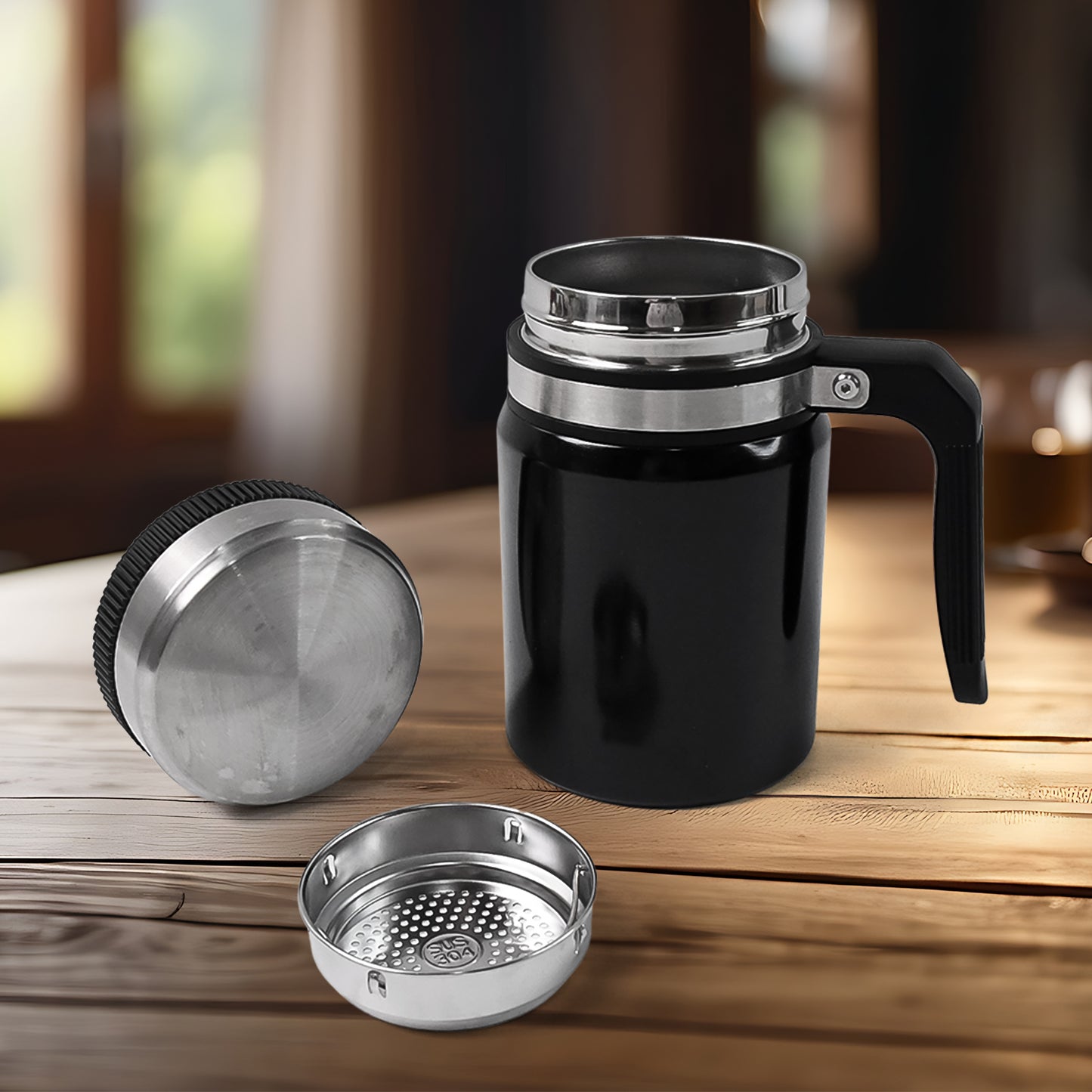 Stainless Steel Vacuum Coffee Cup With Non Slip Scalding (600ml Approx)