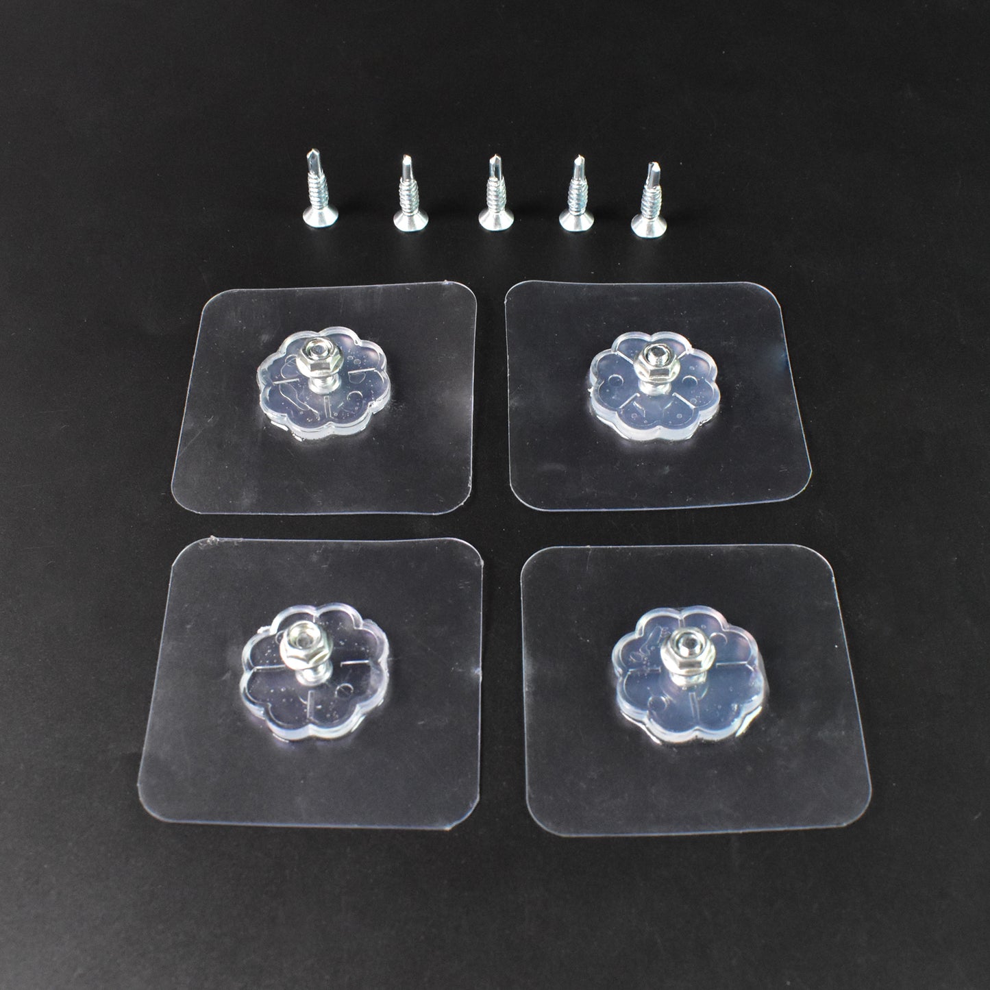 Self Adhesive Hooks Sticker Screw Nut And Bolt Type (4 Pcs Set) - warehousetech13