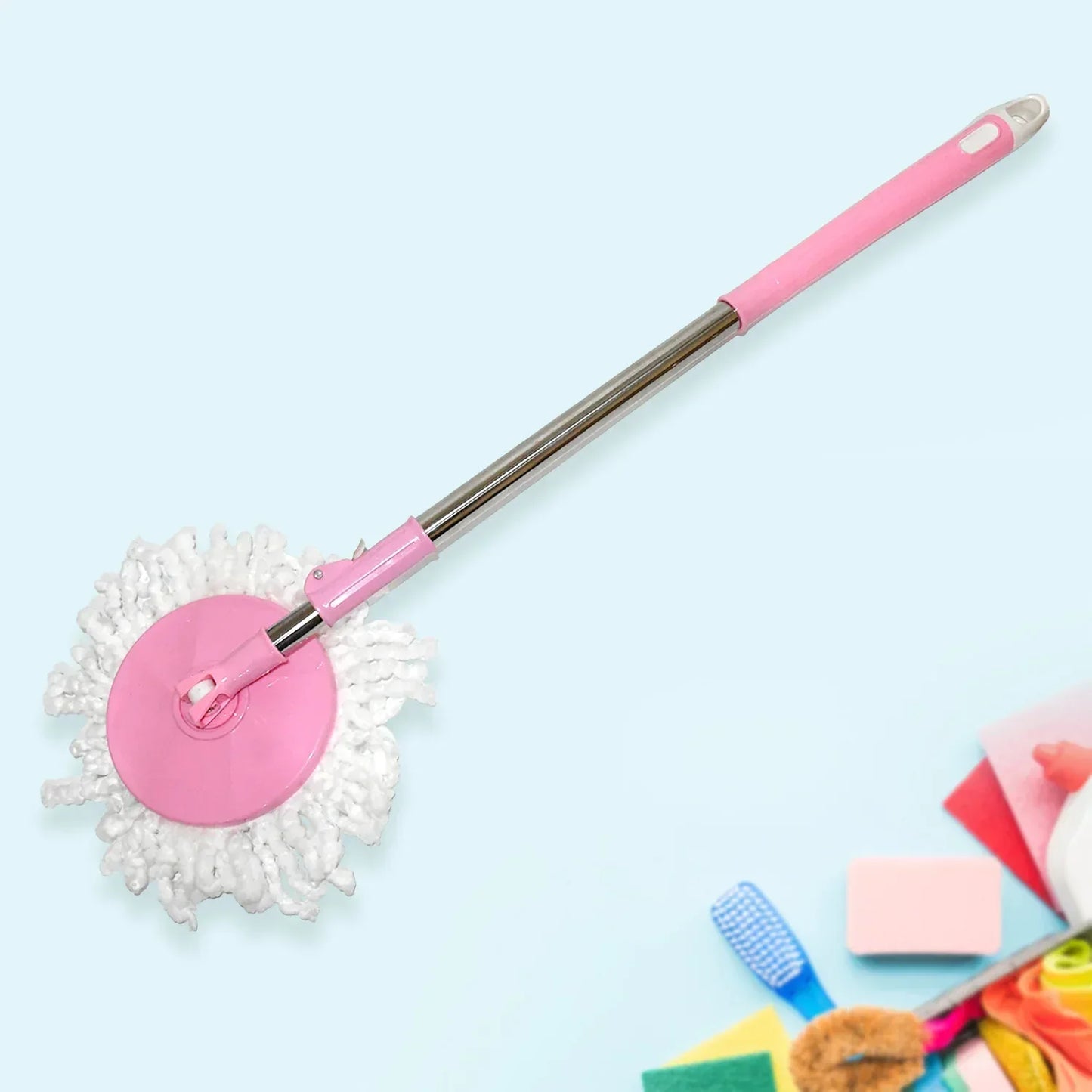 0842 Home Cleaning - Stainless Steel 360 Degree Rotating Pole Microfiber Mop Rod Stick - warehousetech13