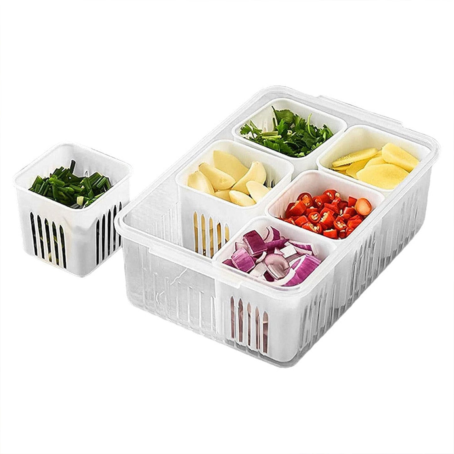 Fridge Storage Boxes Freezer Storage Containers Container For Kitchen Storage Set Storage In Kitchen Vegetable Storage Draining Crisper Refrigerator Food Box (1 Pc) - warehousetech13