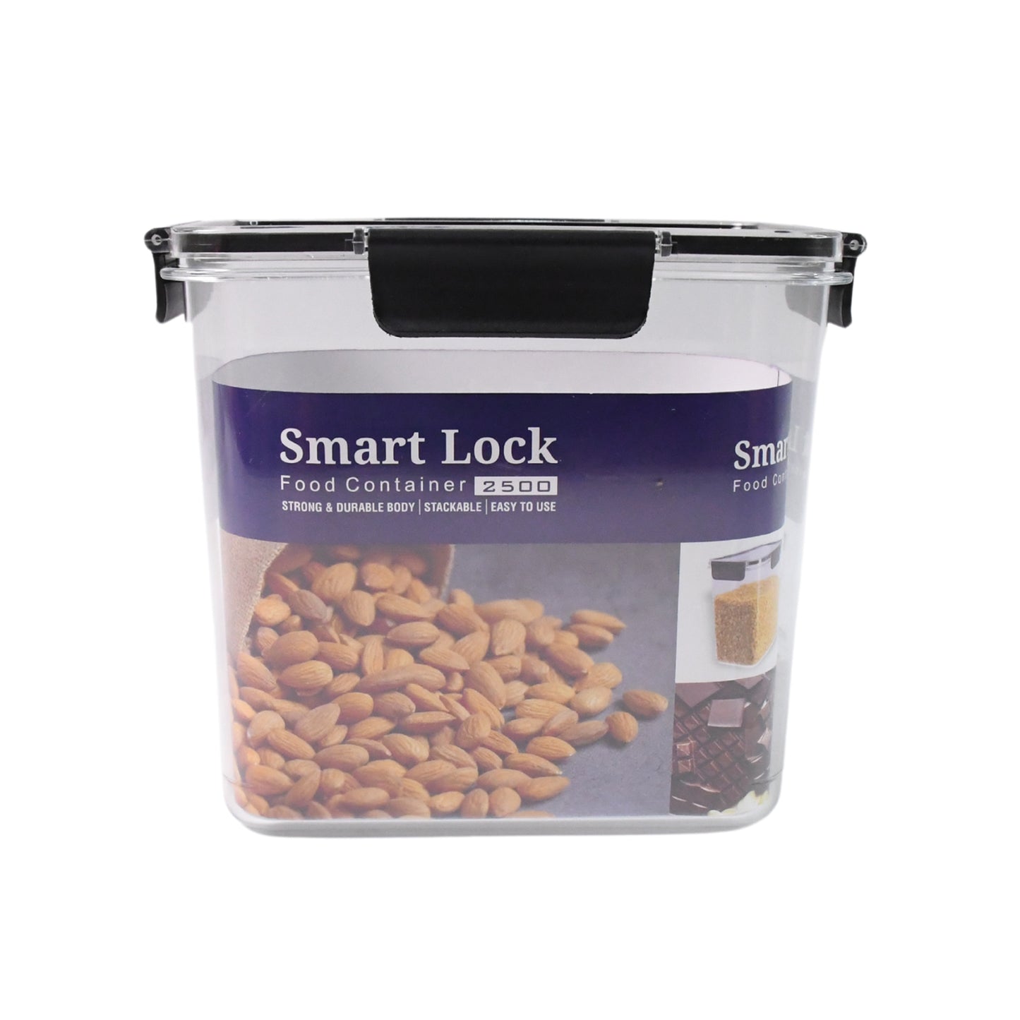 Food Storage Container Airtight Plastic Container With Easy Snap Lids (2500ml 1 Pc) - warehousetech13