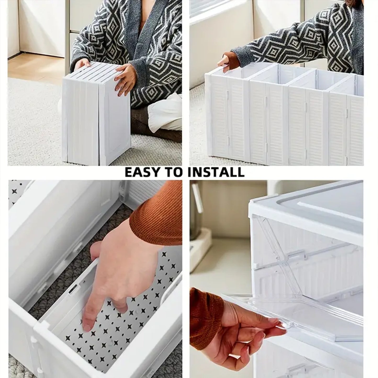 Stackable Multifunctional Storage For Clothes Foldable Drawer Shelf Basket Utility Cart Rack Storage Organizer Cart For Kitchen Pantry Closet Bedroom Bathroom Laundry (5 Layer 1 Pc) - warehousetech13