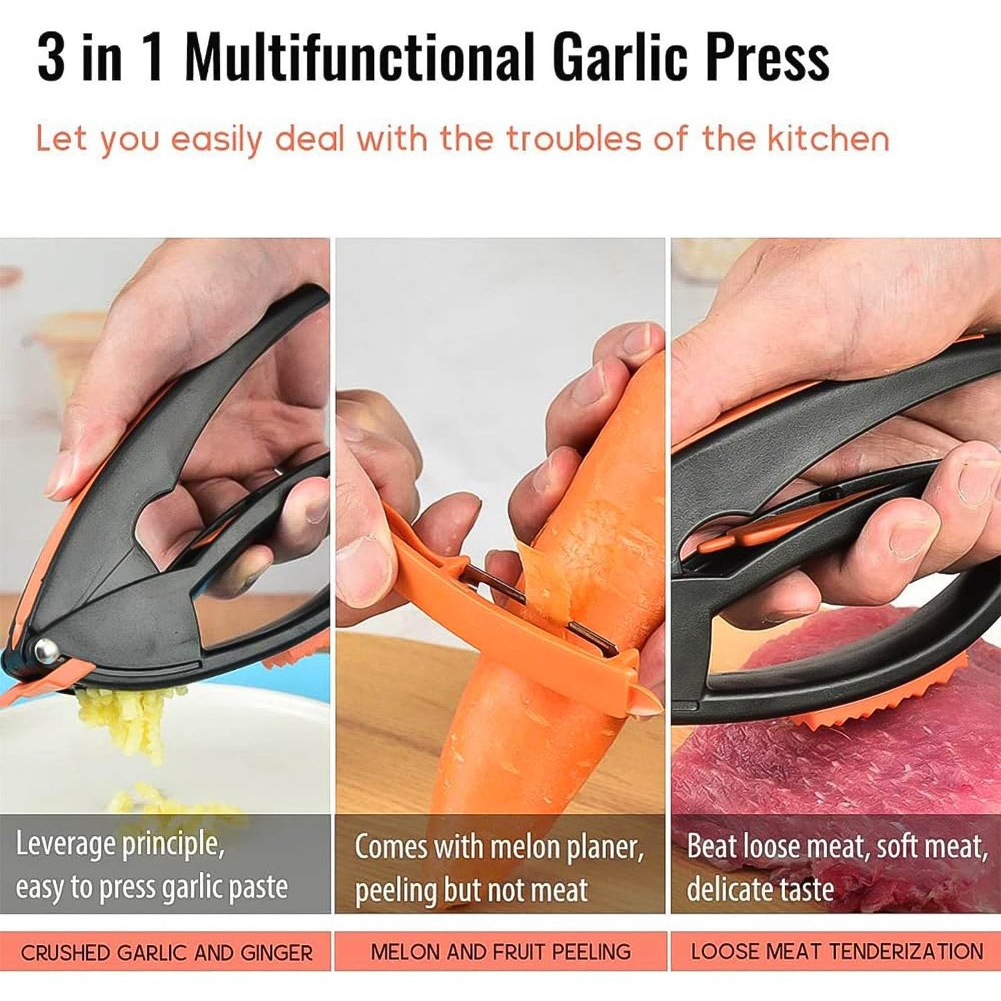 Multifunctional Garlic Press Garlic Mincing Crushing Tool (1 Pc) - warehousetech13