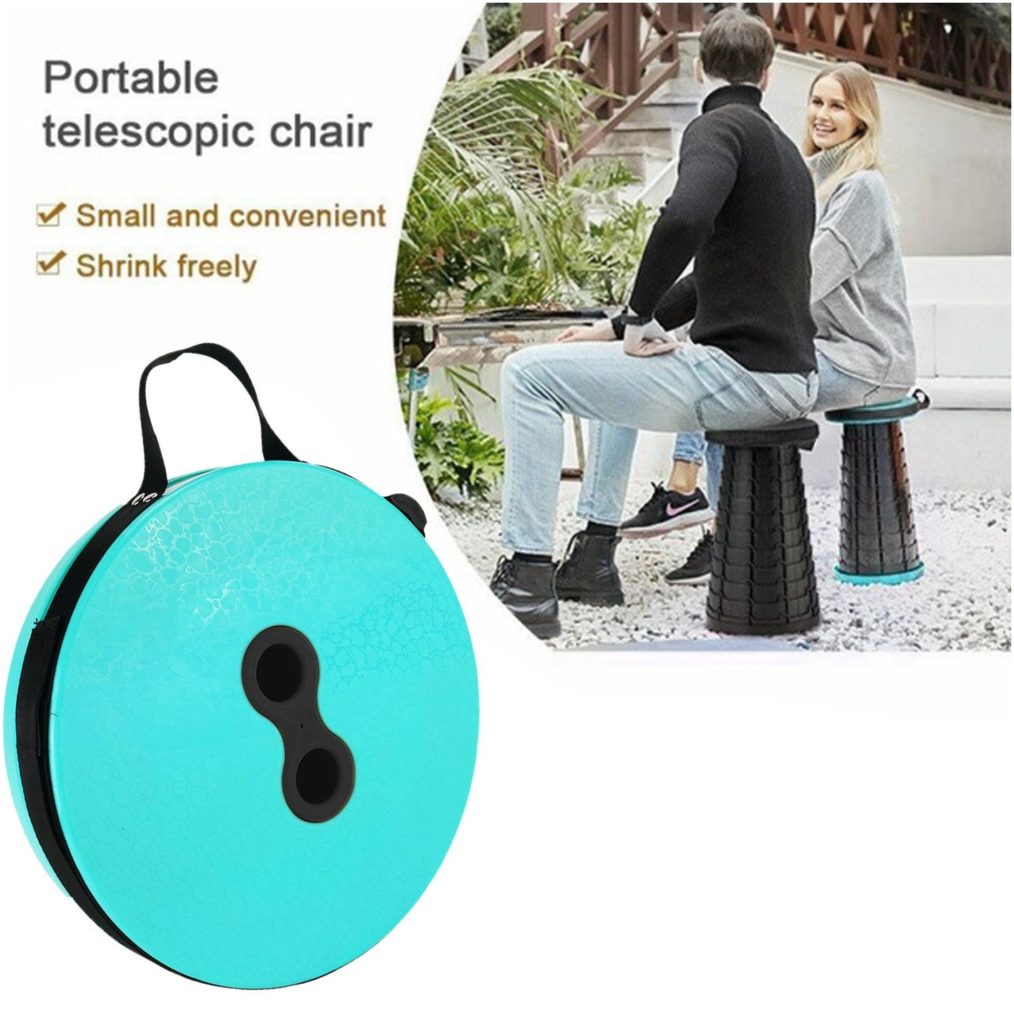 Foldable Height Adjusting Stool Space Saving Telescopic Stool - warehousetech13