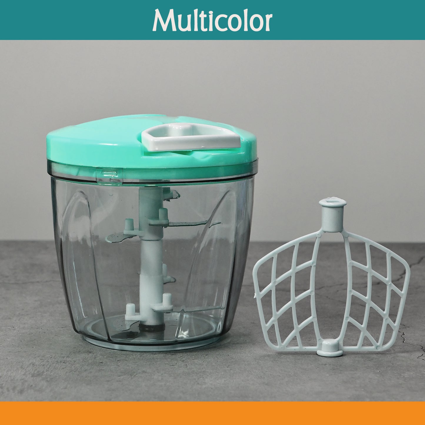 6 Blade 2in1 Manual Food Chopper Compact Powerful Hand Held Vegetable Chopper (1000ml) - warehousetech13