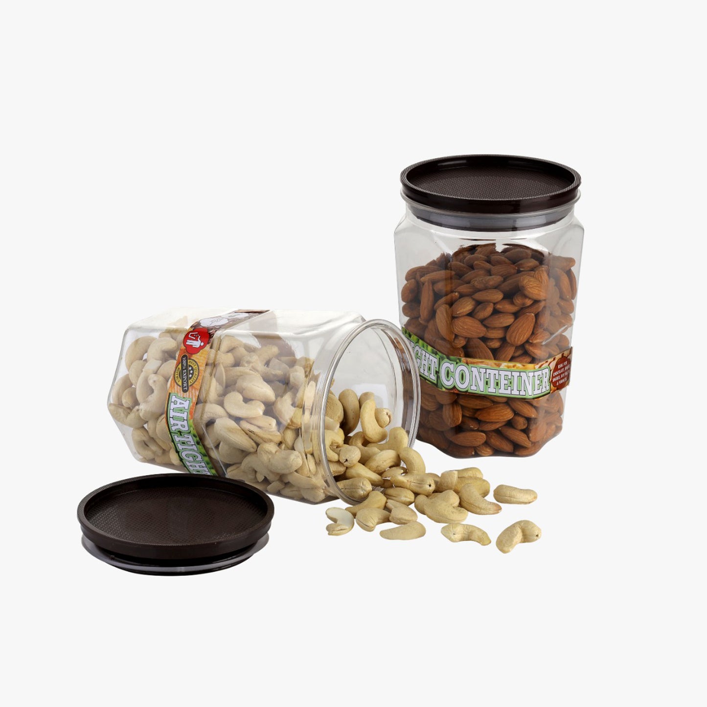 Air Tight Kitchen Storage Container For Rice Dal Atta Bpa-free Flour Cereals Snacks Stackable Modular Round. (Approx - 1100ml Set Of 6pcs) - warehousetech13
