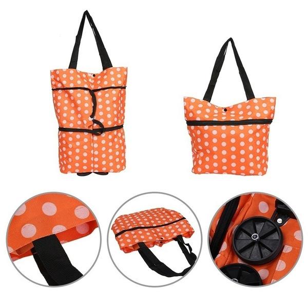 Folding Cart Bags Trolley Shopping Bag For Travel Luggage - warehousetech13