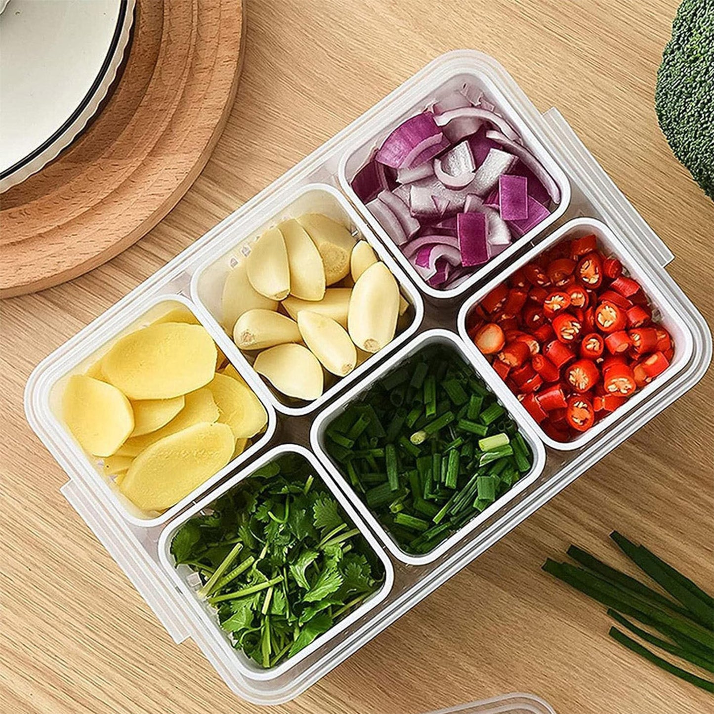 Fridge Storage Boxes Freezer Storage Containers Container For Kitchen Storage Set Storage In Kitchen Vegetable Storage Draining Crisper Refrigerator Food Box (1 Pc) - warehousetech13