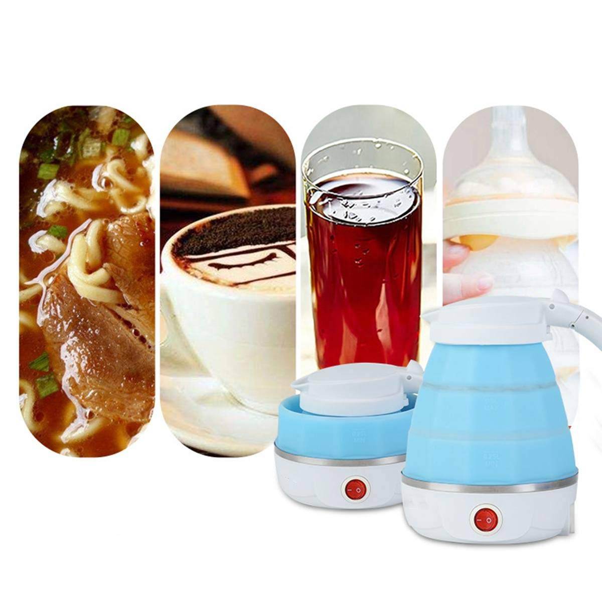 Silicone Foldable Collapsible Electric Water Kettle Camping Boiler - warehousetech13