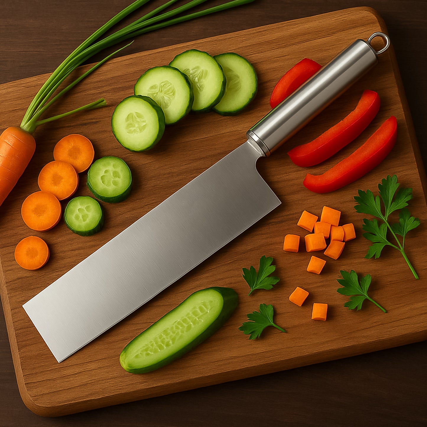 Professional-grade Stainless Steel Vegetable Cleaver Knife 1 Pc - warehousetech13
