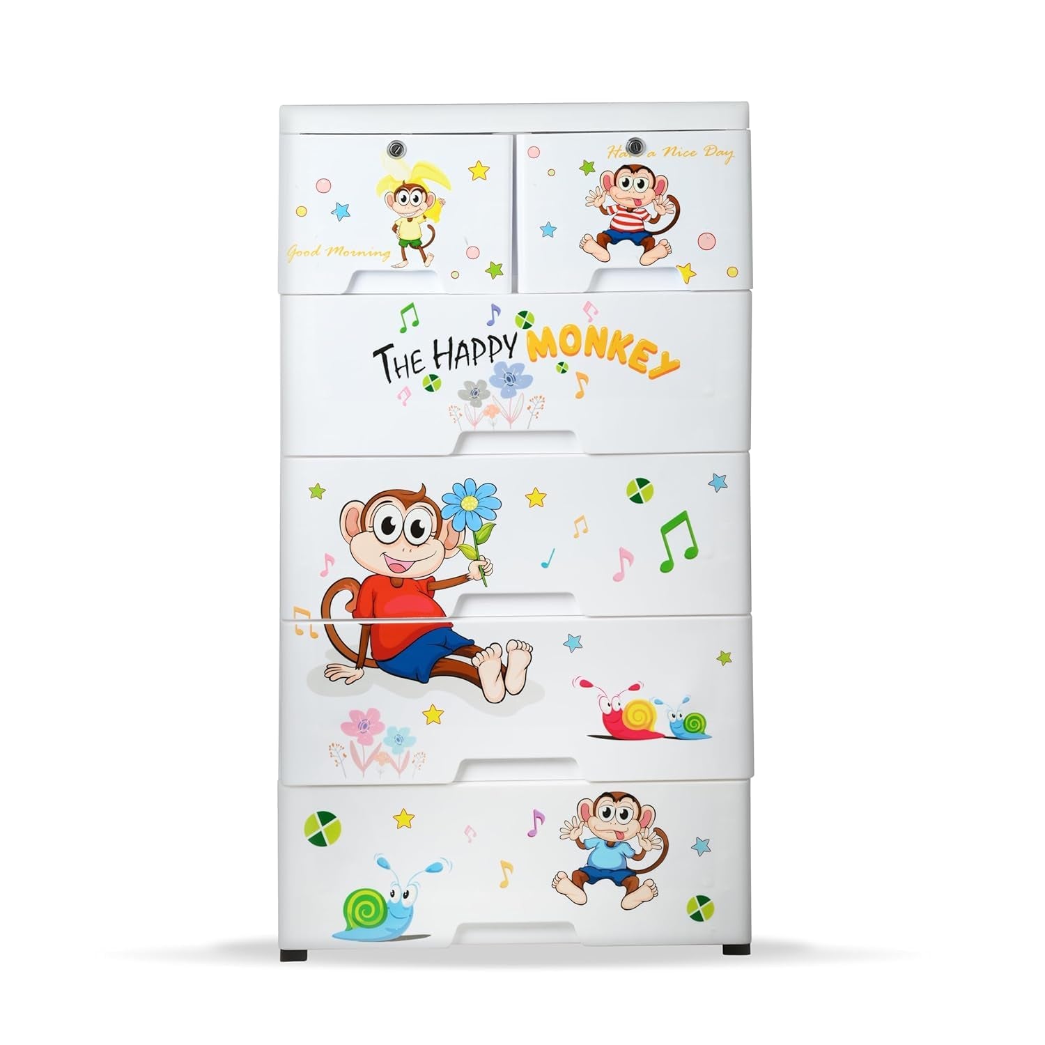 Kids Plastic Chest Of 6 Drawers Multi-purpose Storage Organizerwardrobe For Kids - warehousetech13