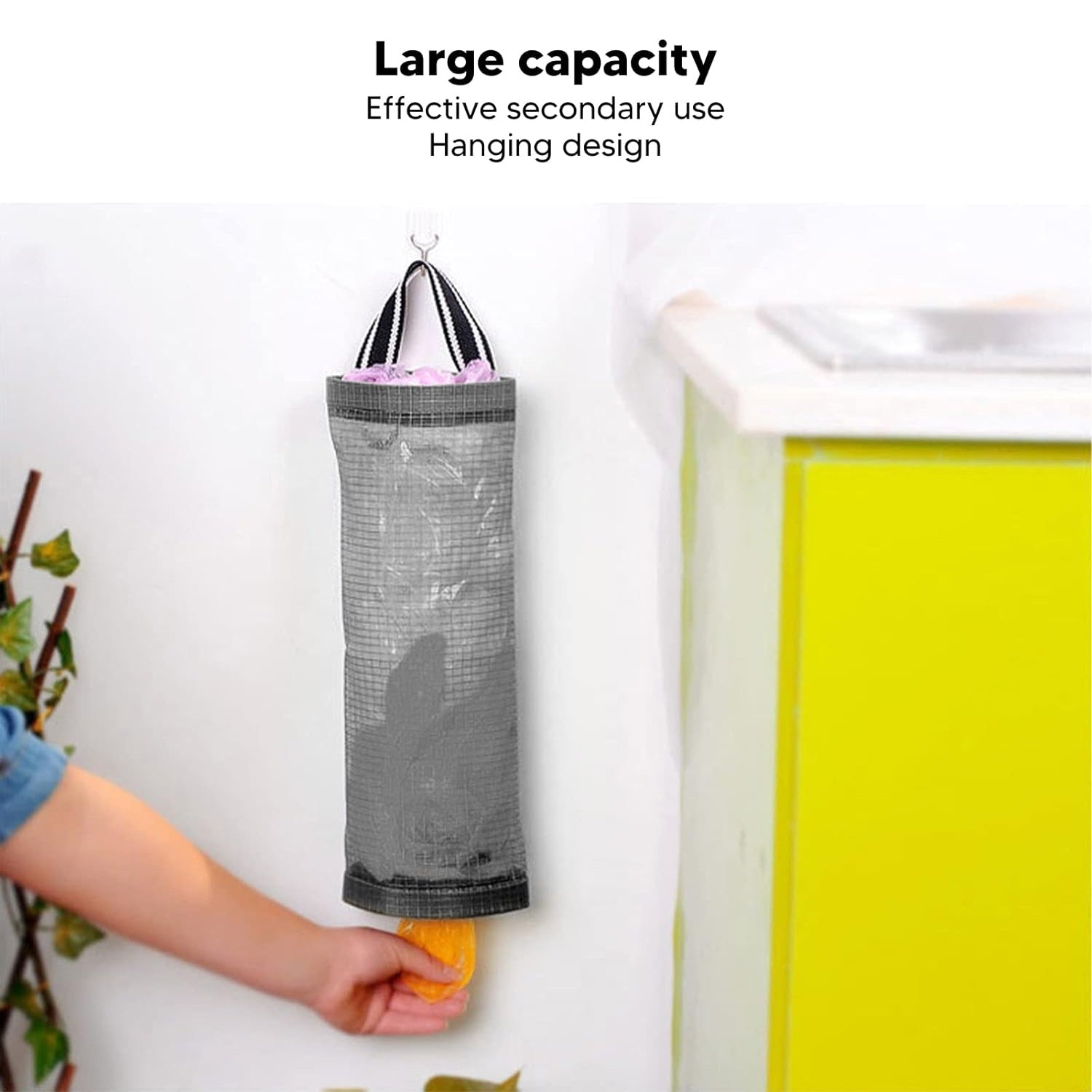 Hanging Waste Bag Holder Garbage Bag Storage Bag Widening Handle Hanging Sturdy For Store Garbage Bags Home Store Debris Kitchen Bedroom Largecapacity For Restaurant (1 Pc) - warehousetech13