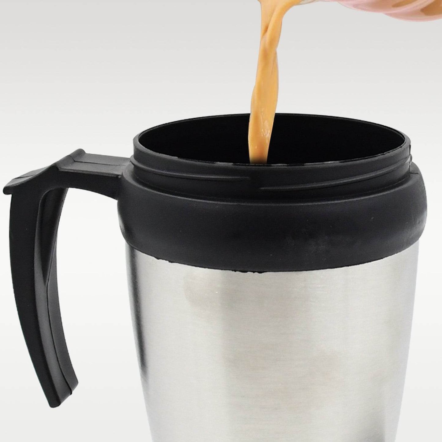 Stainless Steel Vacuum Glass Insulated Glass Coffee Cups (With Lid Handle 1 Pc) - warehousetech13