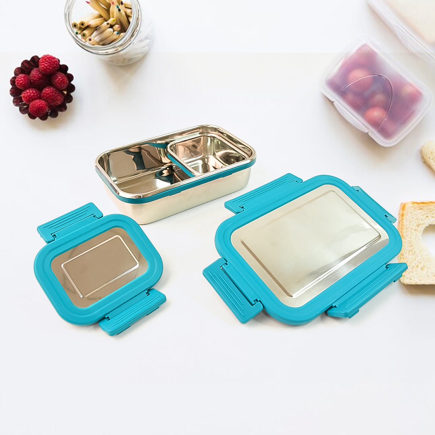 Apex Jerry Lunch Box Premium Stainless Steel Food Container (2 Pc 700+200 Ml Approx) - warehousetech13