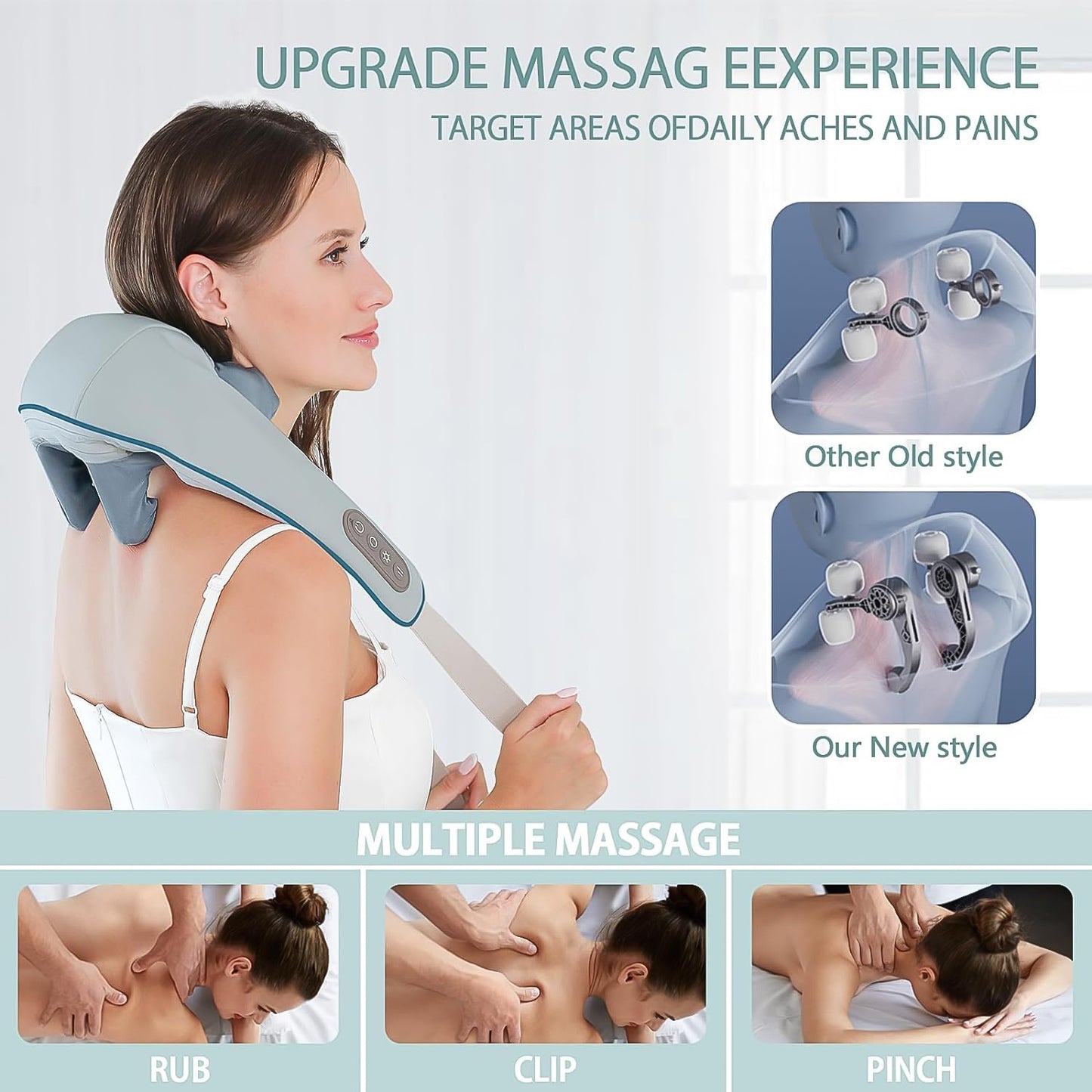 Neck Shoulder Massagers With Heat Electric Rechargeable (1 Pc) - warehousetech13
