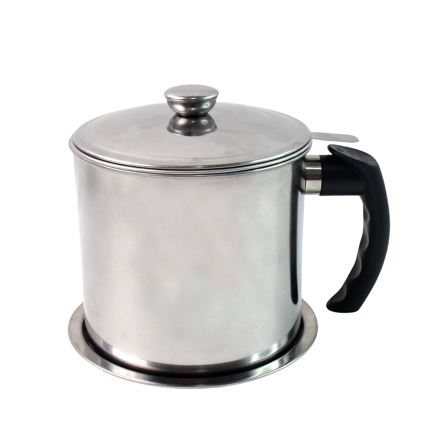 Stainless Steel Oil Strainer Pot with Lid & Filter Mesh | Grease Storage Container with Heat-Resistant Handle & Easy Pour Spout (1 Set)
