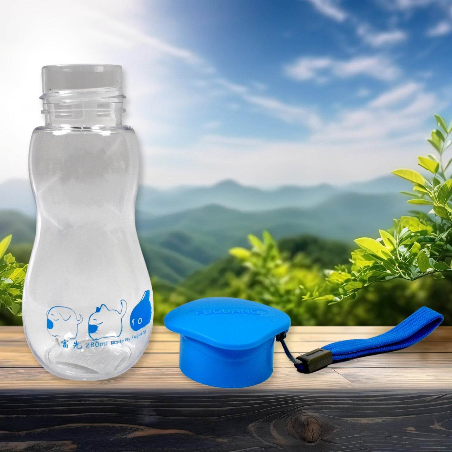 Transparent Travel Portable Water Bottle With Carry Straps (280 Ml 1 Pc) - warehousetech13