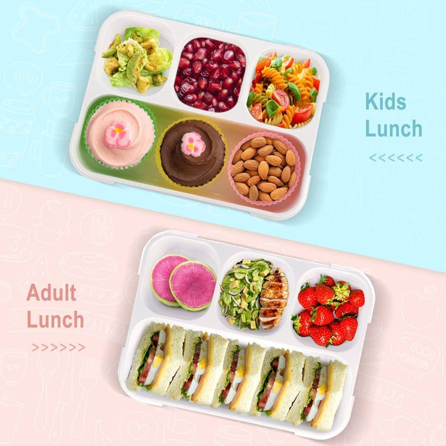 Lunch Box 4 Compartment With Leak Proof Lunch Box For School Office Use - warehousetech13